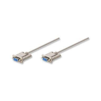 Manhattan Cable Serial de Módem Nulo DB9 Hembra - DB9 Hembra, 1.8 Metros, Gris