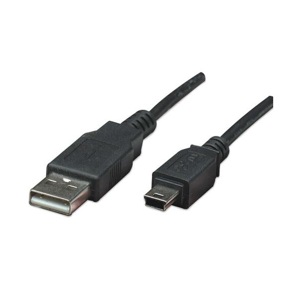 Manhattan Cable USB 2.0, USB A Macho - Mini USB B Macho, 1 Metro, Negro