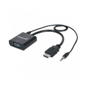 Manhattan Convertidor HDMI Macho - VGA Hembra, Negro