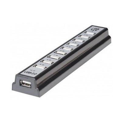 Manhattan Hub de Escritorio Hi-Speed USB 2.0 de 10 Puertos, 480 Mbit/s, con Fuente