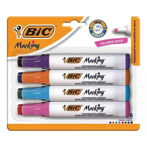 Marcador Para Pizarrón Blanco Bic Marking Cincel 8 Piezas