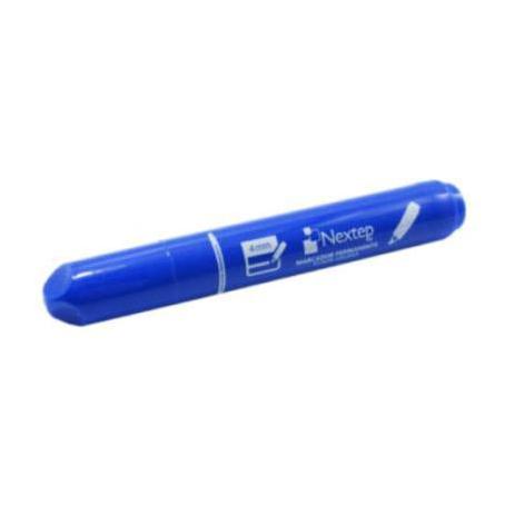 Marcador Permanente Nextep Punta Gruesa Cincel 4mm Azul c/12 Pzas