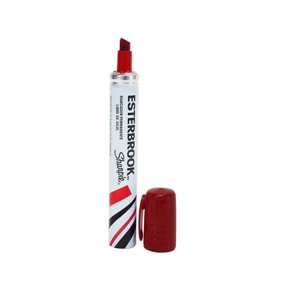 Marcador Permanente Esterbrook Color Rojo C/6 Pzas
