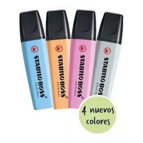 Marcatextos Resaltador Stabilo Boss Pastel Nuevos Tonos 4 Pz