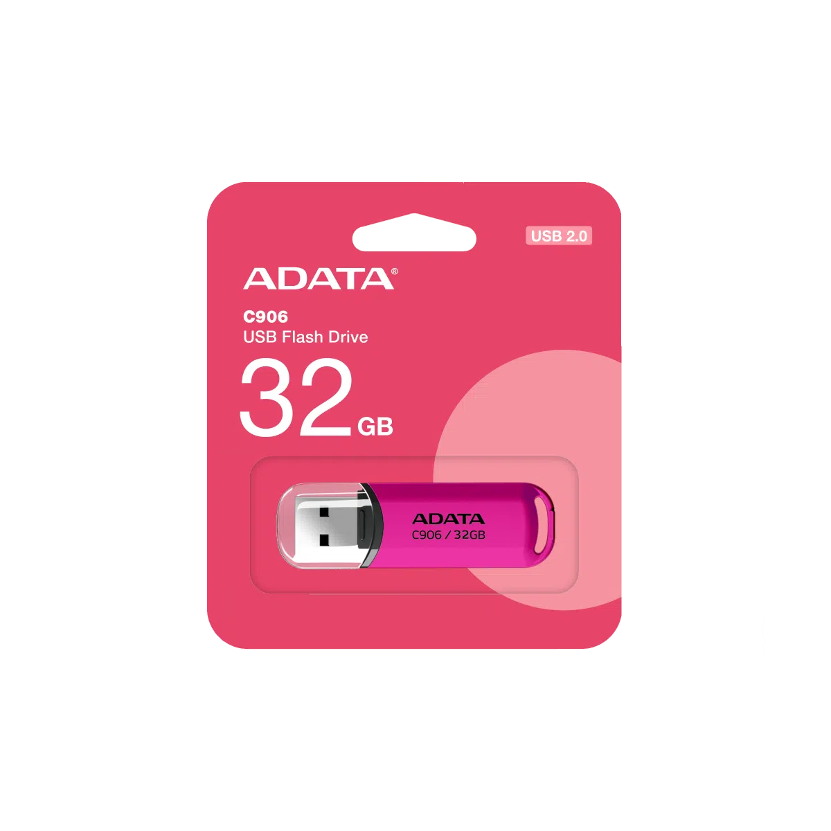 Memoria USB Adata C906, 32GB, USB 2.0, Rosa