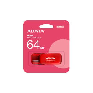 Memoria USB Adata UV240, 64GB, USB 2.0, Rojo