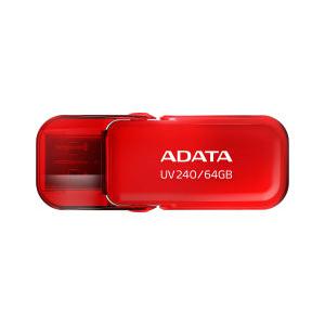 Memoria USB Adata UV240, 64GB, USB 2.0, Rojo