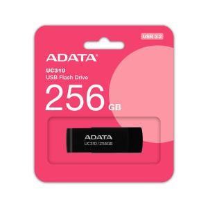 Memoria USB Adata UC310, 256GB, USB 3.2, Lectura 100 MB/s, Negro