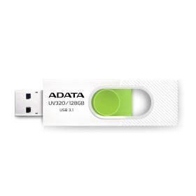Memoria USB Adata UV320, 128GB, USB 3.1, Lectura máx 100MB/s, Verde/Blanco
