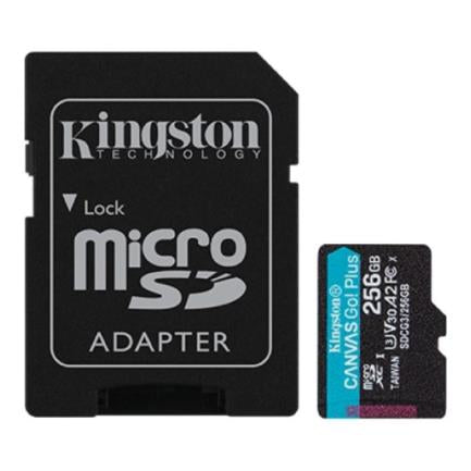 Memoria Flash Kingston Canvas Go! Plus, 256GB MicroSDXC UHS-I Clase 10, con Adaptador