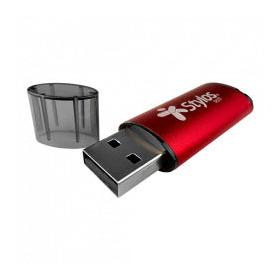 Memoria USB Stylos STMUS72W, 16GB, USB-A 2.0, Negro/Rojo