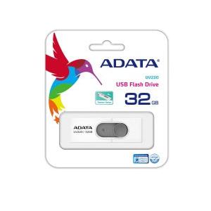 Memoria USB Adata UV220, 32GB, USB 2.0, Gris/Blanco