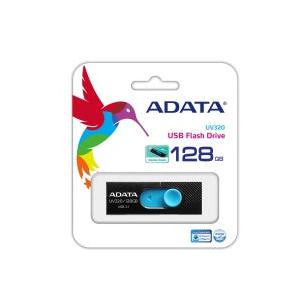 Memoria USB Adata UV320, 128GB, USB 3.1, Lectura máx 100MB/s, Negro/Azul