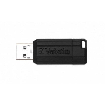 Memoria USB Verbatim PinStripe, 16GB, USB 2.0, Lectura 8MB/s, Escritura 2.5MB/s, Negro