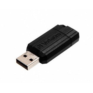 Memoria USB Verbatim PinStripe, 32GB, USB 2.0, Lectura 12MB/s, Escritura 5MB/s, Negro