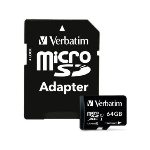 Memoria Flash Verbatim, 64GB microSDHC Clase 10, con Adaptador