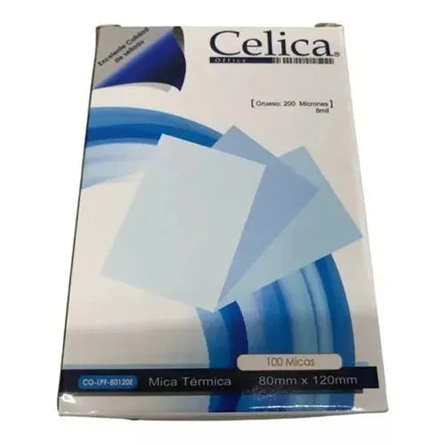 Mica Térmica Celica Tamaño Credencial 80x120mm 8 Milésimas o 200 Micrones Paquete C/100 Pzas
