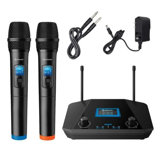 Sistema profesional con 2 micrófonos inalámbricos UHF