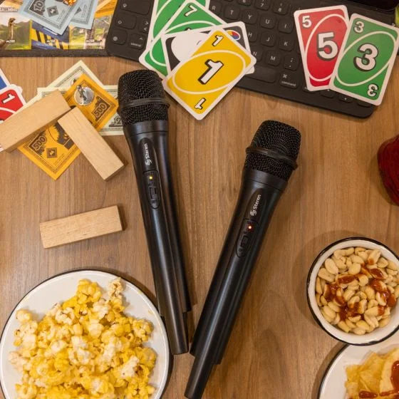 Sistema de 2 micrófonos inalámbricos con receptor VHF