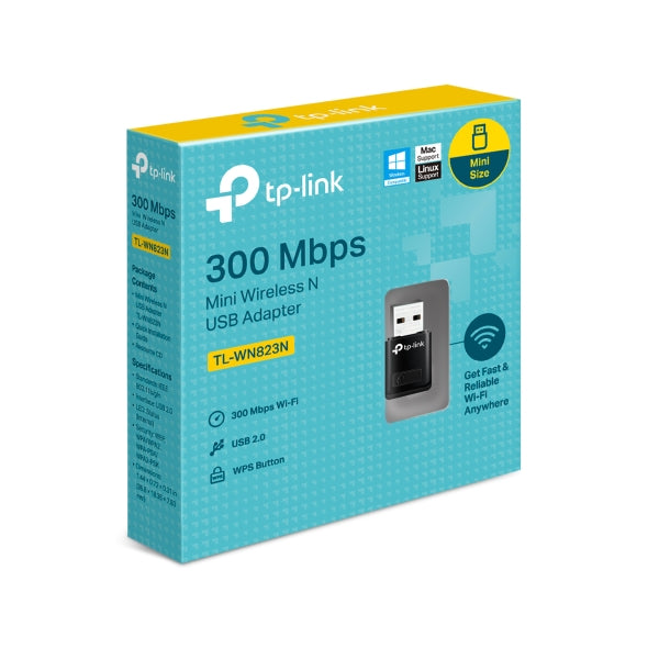 Mini Adaptador de Red TP- Link TL-WN823N, USB Inalambrico, N 300 MBPS, 2.4 GHZ