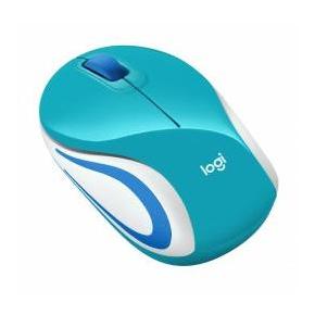 Mini Mouse Logitech Óptico M187, Inalámbrico, USB, 1000DPI, Turquesa