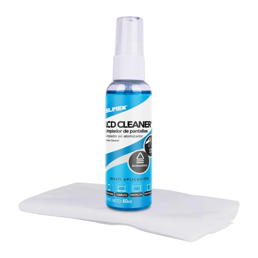 LIMPIADOR LIQUIDO ANTIESTATICO P/ PANTALLAS 60 ML CON MICROFIBRA,SILIMEX KIT LCD CLEANER