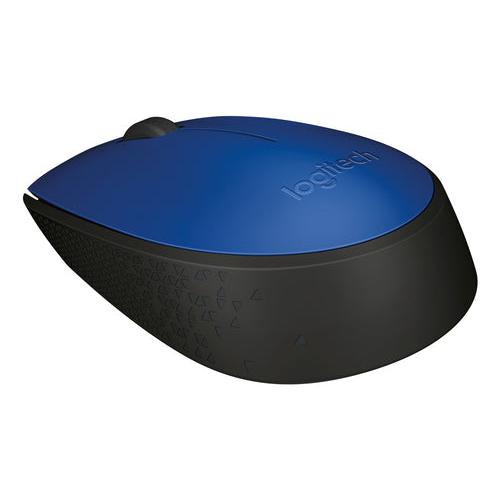Mouse Ergonómico Logitech Óptico M170, Inalámbrico, USB, 1000DPI, Negro/Azul