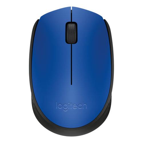 Mouse Ergonómico Logitech Óptico M170, Inalámbrico, USB, 1000DPI, Negro/Azul