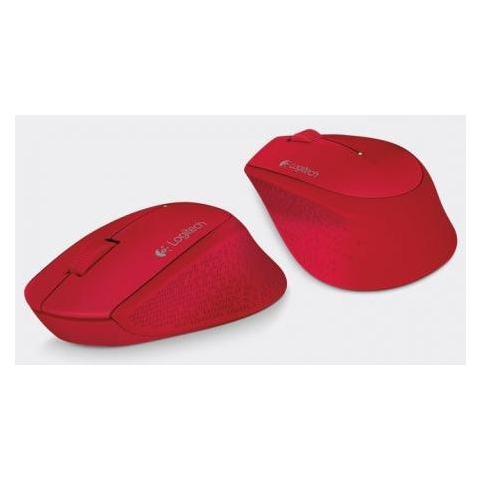 Mouse Logitech Óptico M280, Inalámbrico, 1000DPI, USB, Rojo