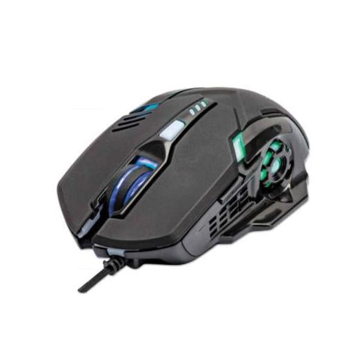 Mouse Gamer Ergonómico Manhattan Óptico, Alámbrico, USB, 3200DPI, Negro
