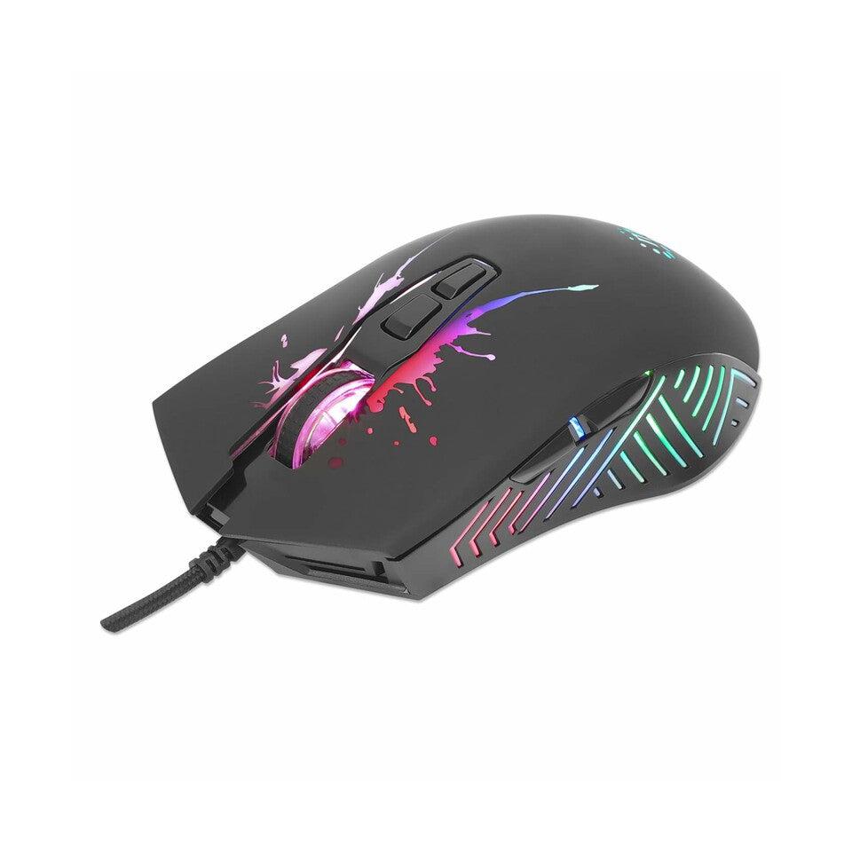 Mouse Manhattan Óptico 190220, USB A, 7200DPI, Negro