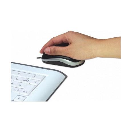 Mouse Manhattan Óptico MH3, Alámbrico, USB, 1000DPI, Negro