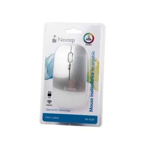 Mouse Nextep Óptico NE-412P, Inalámbrico, RF, 1600DPI, Plata