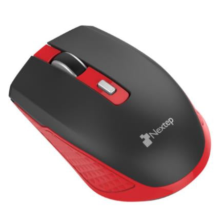 Mouse Nextep Óptico NE-413NR, Inalámbrico, RF, 1600DPI, Negro/Rojo
