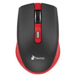 Mouse Nextep Óptico NE-413NR, Inalámbrico, RF, 1600DPI, Negro/Rojo