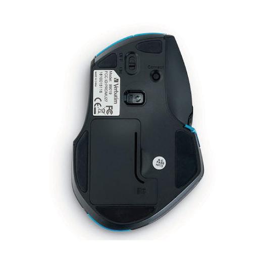 Mouse Ergonómico Verbatim Deluxe, Inalámbrico, USB, 1600 DPI, Azul
