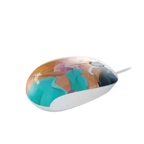 Mouse Xtech Óptico Disney Princesa, Alámbrico, 1200DPI, Princesas