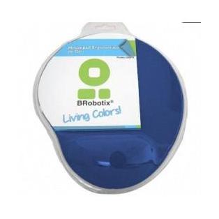 Mousepad Gamer BRobotix con Descansa Muñecas de Gel, 20x23cm, Grosor 20mm, Azul Marino
