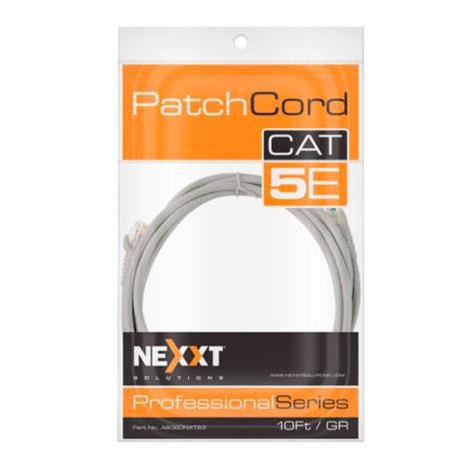 Cable Patch Cat5e UTP RJ-45 Macho - RJ-45 Macho, 3 Metros, Gris- Nexxt Solutions