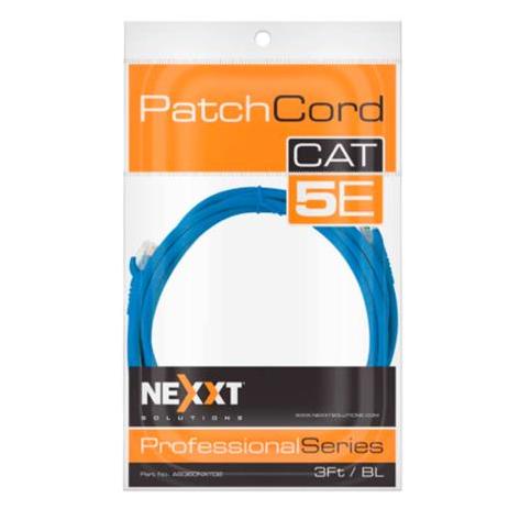 Cable Patch Cat5e UTP RJ-45 Macho - RJ-45 Macho, 90cm, Azul - Nexxt Solutions