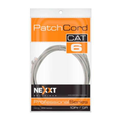 Cable Patch Cat6 RJ-45 Macho - RJ-45 Macho, 3 Metros, Gris-Nexxt Solutions
