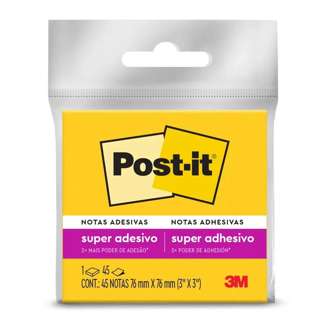 Notas Adhesivas 3M Post-It Super Sticky OPP 3x3" 45 Hojas