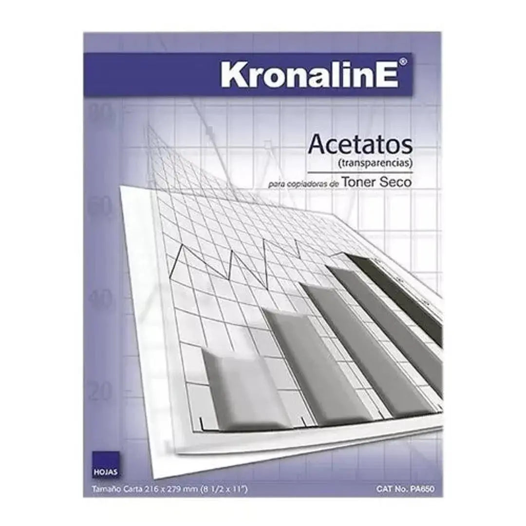 Hoja de Acetato Copiadora Toner Seco Kronaline Carta Pa650 100 Hojas