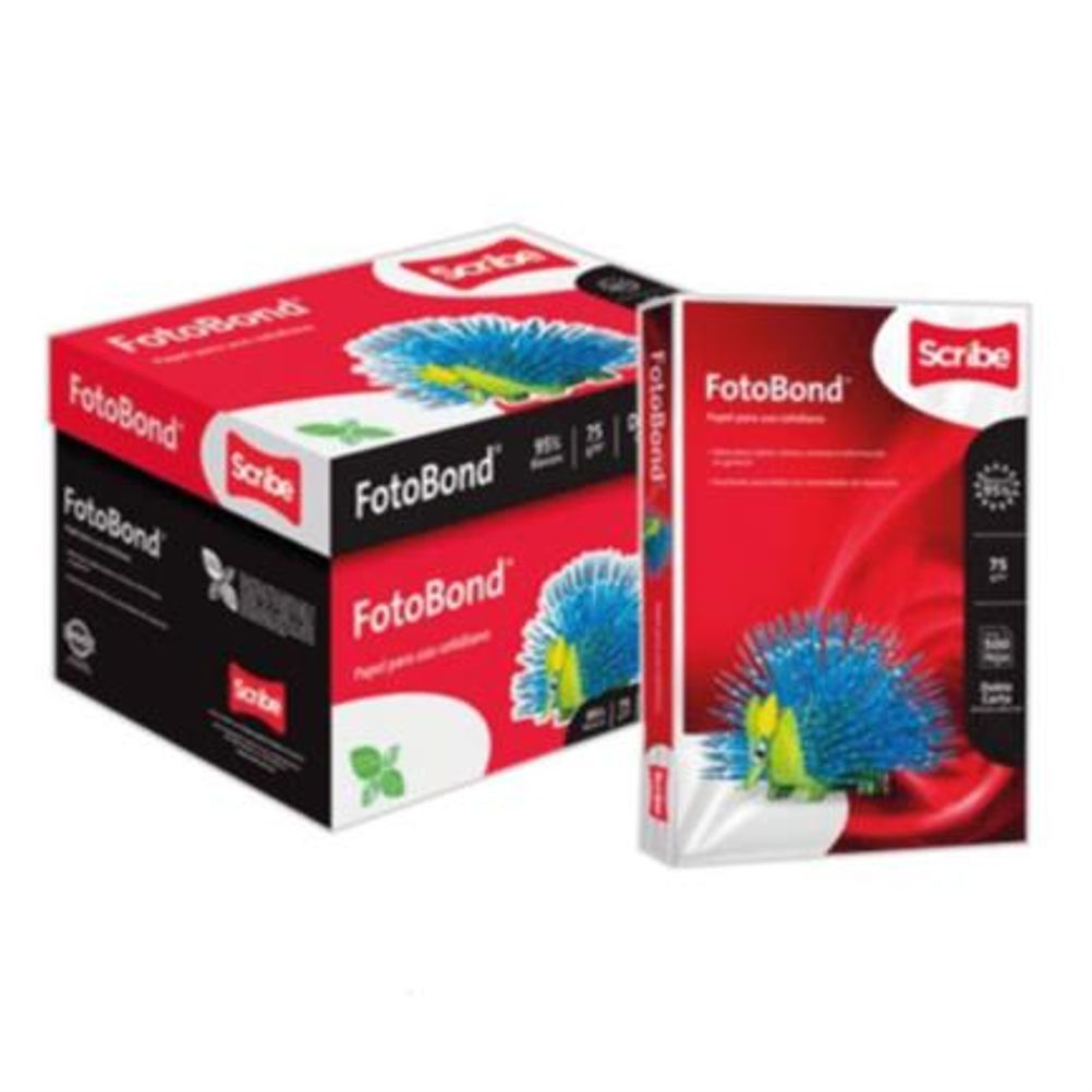 Scribe Papel Fotobond 75g/m², 2500 Hojas de Tamaño Doble Carta, Blancura 95%