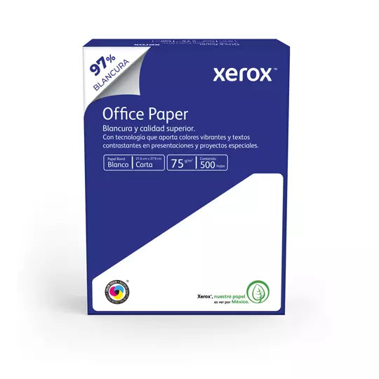 Caja de Papel Xerox Office Paper Carta 75 g/m² , blanco.
