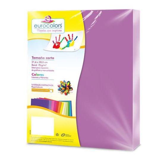 PAPEL CORTADO EUROCOLORS CARTA VIOLETA C/100