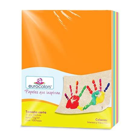 PAPEL CORTADO EUROCOLORS CARTA ARCOIRIS VIBRANTE C/100