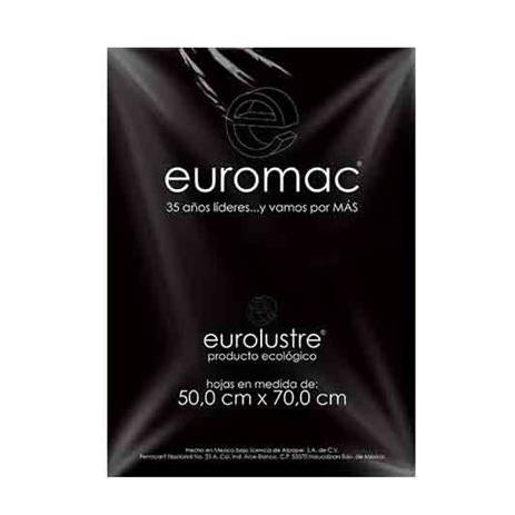 PAPEL LUSTRE EUROMAC NEGRO 50X70 25 HOJAS