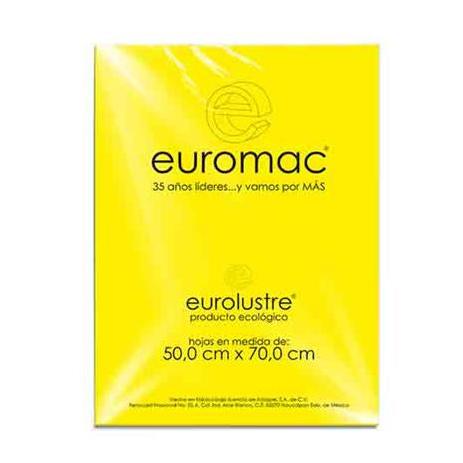 PAPEL LUSTRE EUROMAC AMARILLO CANARIO 50X70 25 HOJAS
