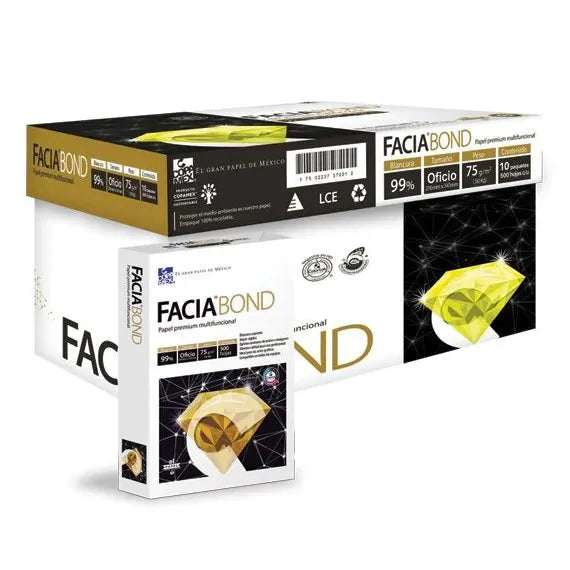 Copamex Papel Facia Bond 75g/m², 5000 Hojas de Tamaño Oficio, Blanco